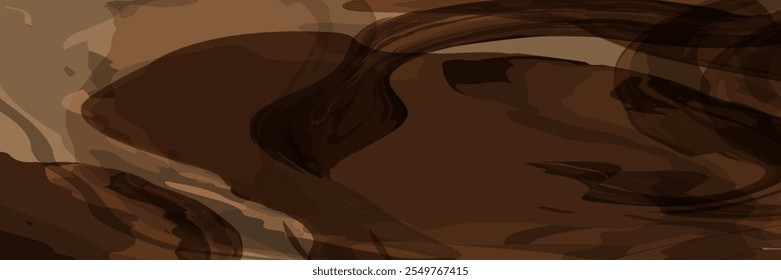 Chocolate and coffee powder, scattered cocoa on a light background. Particles of earth and dust. Brown sand texture.Top view of the cake.