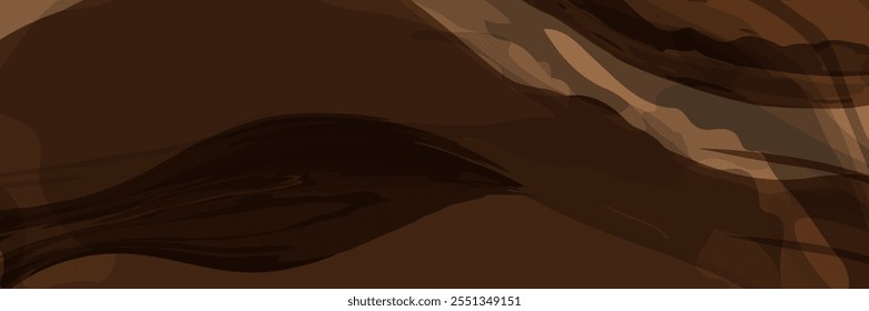 Chocolate and coffee powder, scattered cocoa on a light background. Particles of earth and dust. Brown sand texture.Top view of the cake.