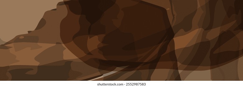 Chocolate and coffee powder, scattered cocoa on a light background. Particles of earth and dust. Brown sand texture.Top view of the cake.