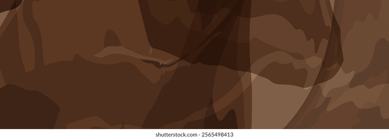 Chocolate and coffee powder, scattered cocoa on a light background. Particles of earth and dust. Brown sand texture.Top view of the cake.