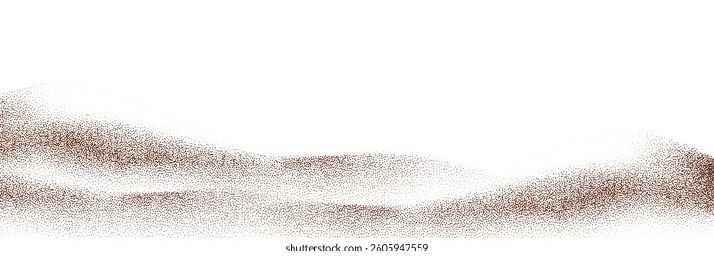  Chocolate and coffee powder, scattered cocoa on a light background. Particles of earth and dust. Brown sand texture.Top view of the cake.