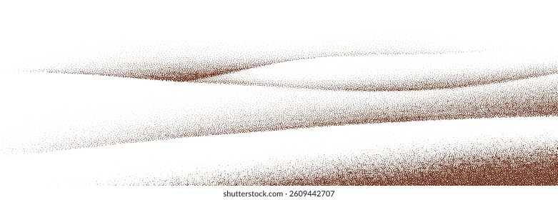  Chocolate and coffee powder, scattered cocoa on a light background. Particles of earth and dust. Brown sand texture.Top view of the cake.