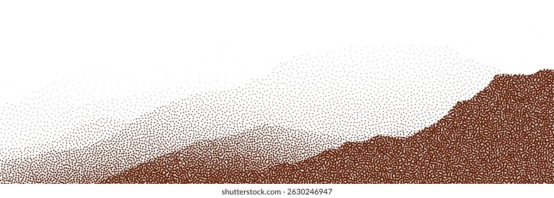  Chocolate and coffee powder, scattered cocoa on a light background. Particles of earth and dust. Brown sand texture.Top view of the cake.