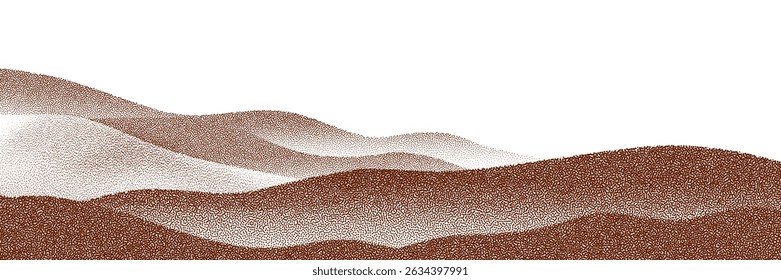  Chocolate and coffee powder, scattered cocoa on a light background. Particles of earth and dust. Brown sand texture.Top view of the cake.