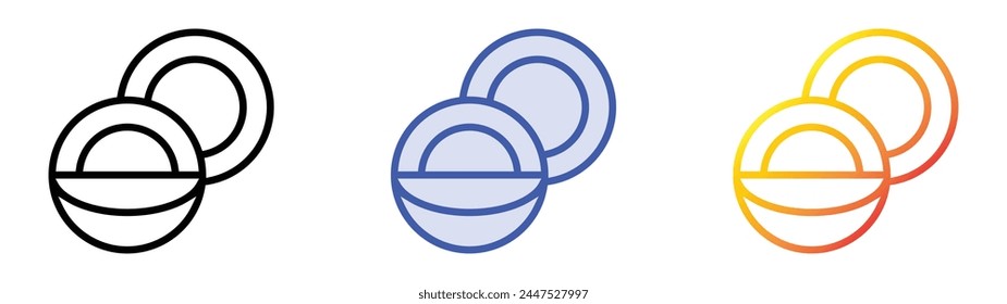 chocolate coins icon. Linear, Blue Fill and Gradient Style Design Isolated On White Background