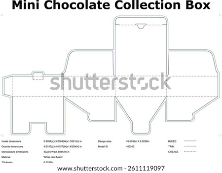 Chocolate Collection Box Die Cut Template Blank Packaging Design Vector Layout For Food Packaging Production