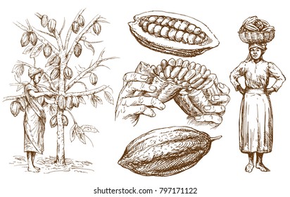 coleção de chocolate - ilustração vetorial desenhada à mão