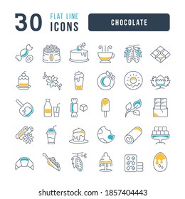 Chocolate. Collection of perfectly thin icons for web design, app, and the most modern projects. The kit of signs for category Food and Drink.