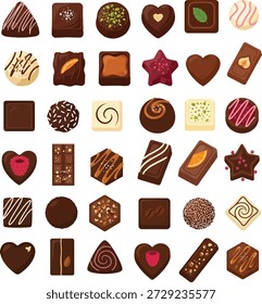 Ilustración vectorial de Colección de chocolate para el día de San Valentín