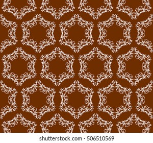 chocolate color. Abstract floral seamless pattern. geometry design. Vector. Texture for holiday cards, Valentines day, wedding invitations, design wallpaper, pattern fills, web page, banner, flyer.