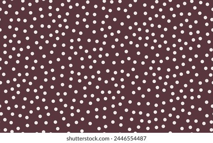 Chocolate color  background with beige polka dots. Seamless pattern. Small beige circles on a brown. Background for paper, cover, textile, dishes, interior decor.