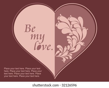 a chocolate color heart-shape card illustration