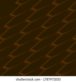 Chocolate color hexagon seamless vector pattern,  brown vector background template for online store business, website landing page, backdrop for product image, chocolate store, confectionary industry