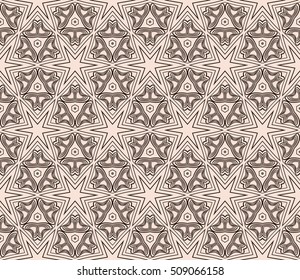 Chocolate color seamless floral pattern. Abstract flower. Vector illustration