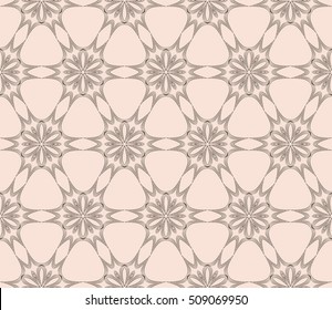 Chocolate color seamless floral pattern. Abstract flower. Vector illustration