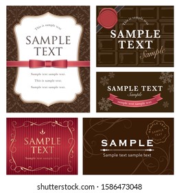 Chocolate color Valentine's card set