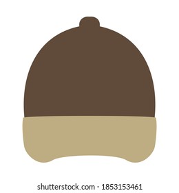 chocolate color  white baseball cap icon.