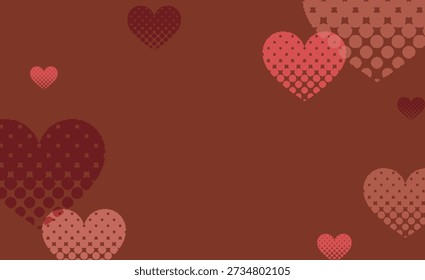 Chocolate Colored Valentine Background with Floating Polka Dot Hearts