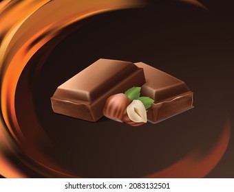 chocolate with colorful abstract background