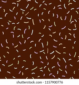 Chocolate with colorful sugar seamless vector background