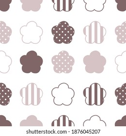 Chocolate colour flower pattern seamles