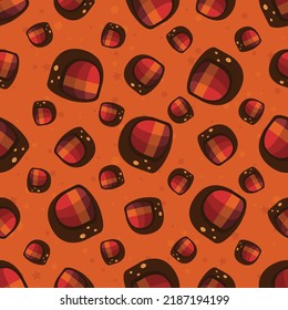 Colores de chocolate sin fisuras con patrón de caramelo. Papel de caricatura dulce para diferentes impresiones de papel de envoltura. Textil para fiesta infantil