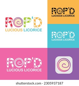 Chocolate company logo, cotton candy logo, pastry shop brand identity, bakery logo, cake shop branding design, logotype, logo design vector and template.