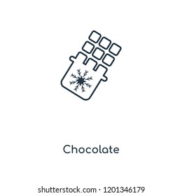 Chocolate concept line icon. Linear Chocolate concept outline symbol design. This simple element illustration can be used for web and mobile UI/UX.