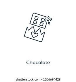 Chocolate concept line icon. Linear Chocolate concept outline symbol design. This simple element illustration can be used for web and mobile UI/UX.