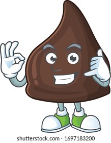 Chocolate conitos mascot cartoon design make a call gesture