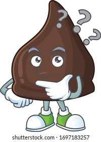 Chocolate conitos mascot design concept having confuse gesture