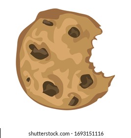 chocolate cookie biscuit bite sweets dessert symbol sugar isolated on white background