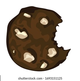 chocolate cookie biscuit bite sweets dessert symbol sugar isolated on white background