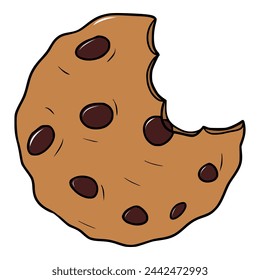 chocolate cookie bites illustration isolated vector	