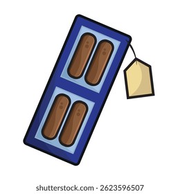 Chocolate cookie box pack. Vector illustration