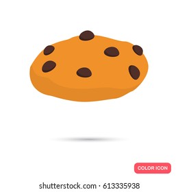 Chocolate cookie color flat icon for web and mobile design
