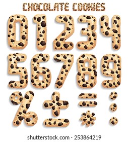 Chocolate cookie font, digits and symbols