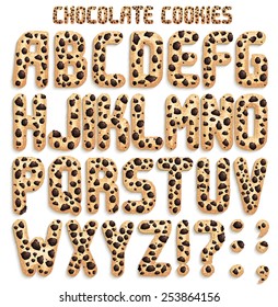 Chocolate Cookie Font, Full English ABC