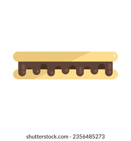 Chocolate cookie icon flat vector. Cocoa jar. Cream food isolated