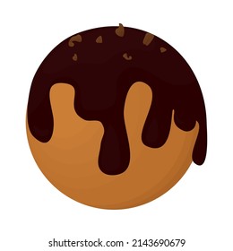 chocolate cookie icon on white background