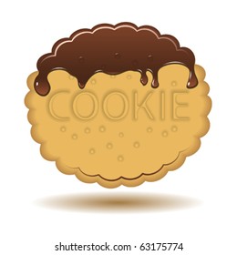 Chocolate cookie icon. Vector illustration