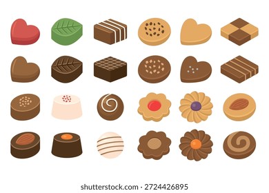 Chocolate y galletas de material de ilustración.