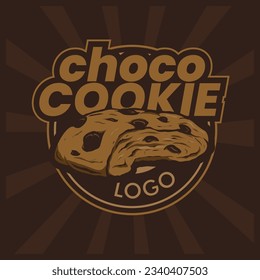 concepto de diseño de logotipo para cookies de chocolate