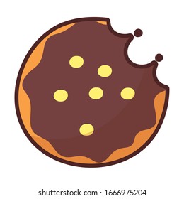 chocolate cookie on white background vector illustration design