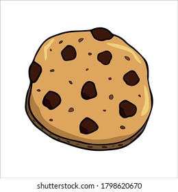 Chocolate cookie with on white background