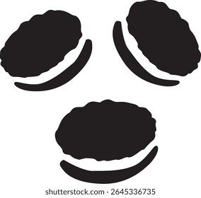 Chocolate Cookie Silhouette Icons | Minimal Dessert Vector Set