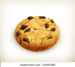 Chocolate cookie, vector icon