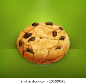 Chocolate cookie, vector icon