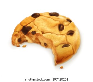 Chocolate cookie, vector icon