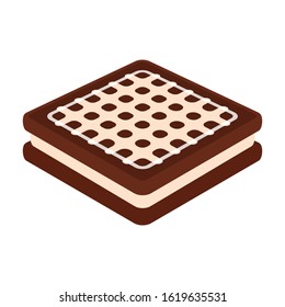 Chocolate cookie vector icon.Cartoon vector icon isolated on white background chocolate cookie .